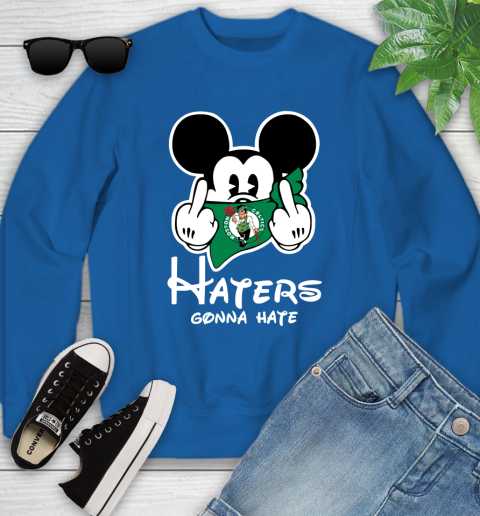 NBA Boston Celtics Haters Gonna Hate Mickey Mouse Disney Basketball T Shirt Youth Sweatshirt 7