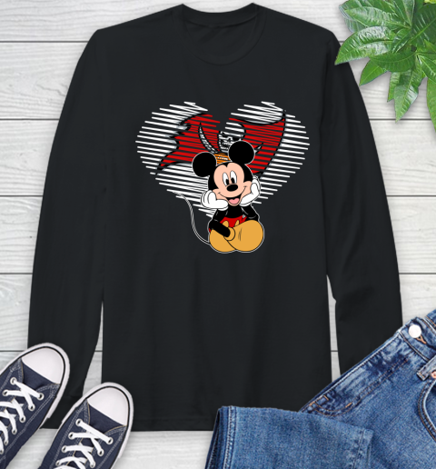 NFL Tampa Bay Buccaneers The Heart Mickey Mouse Disney Football T Shirt_000 Long Sleeve T-Shirt