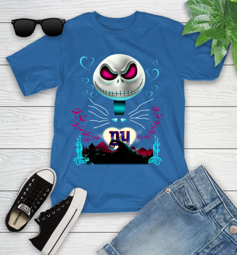 NFL New York Giants Jack Skellington Sally The Nightmare Before Christmas Football Youth T-Shirt 12
