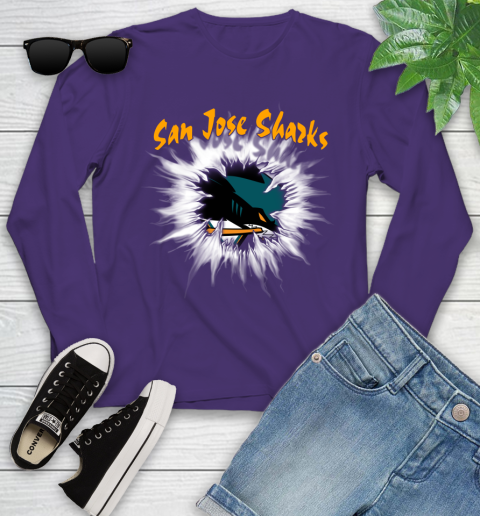 San Jose Sharks NHL Hockey Adoring Fan Rip Sports Youth Long Sleeve 4