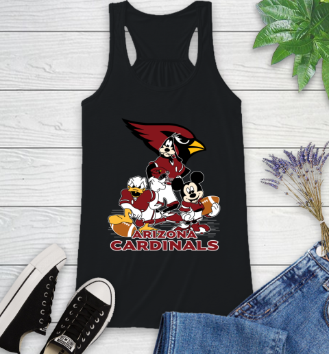 NFL Arizona Cardinals Mickey Mouse Donald Duck Goofy Football Shirt Racerback Tank