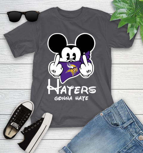 NFL Minnesota Vikings Haters Gonna Hate Mickey Mouse Disney Football T Shirt Youth T-Shirt 6