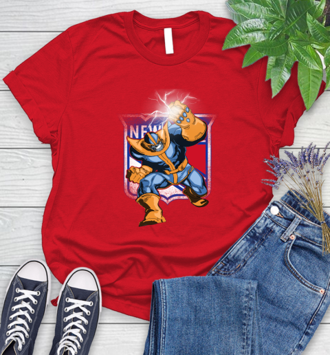 New York Rangers NHL Hockey Thanos Avengers Infinity War Marvel Women's T-Shirt 13