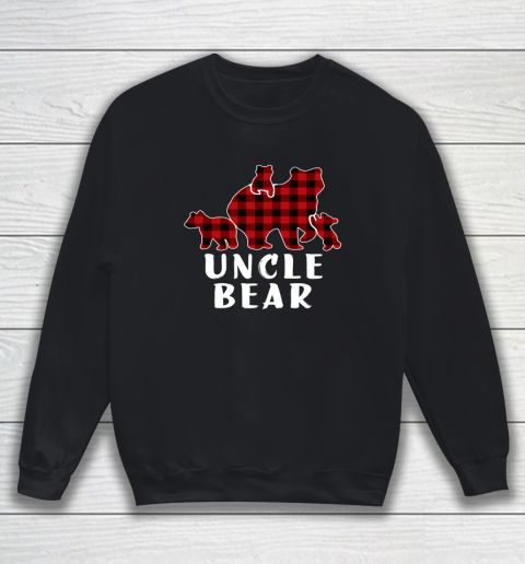 Uncle Bear 3 Cubs Shirt Christmas Mama Bear Plaid Pajama Sweatshirt