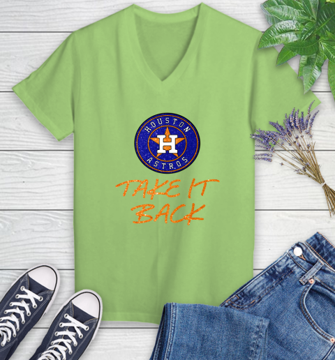 Astros Take It Back Women's V-Neck T-Shirt 11
