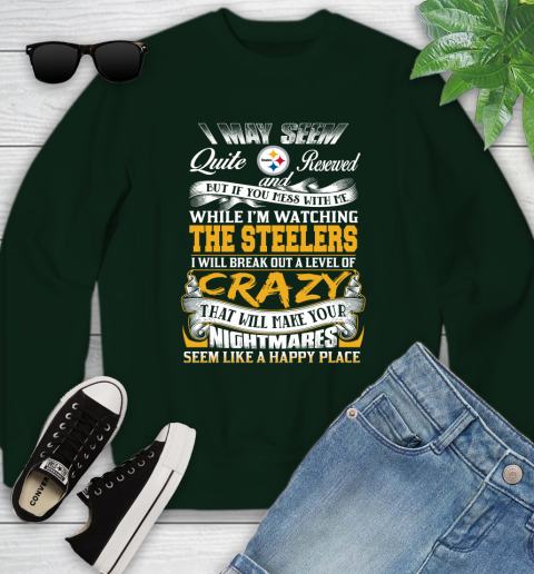 Pittsburgh Steelers NFL Football Don't Mess With Me While I'm Watching My Team Youth Sweatshirt 9