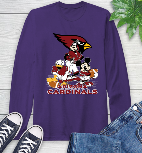 NFL Arizona Cardinals Mickey Mouse Donald Duck Goofy Football Shirt Long Sleeve T-Shirt 5