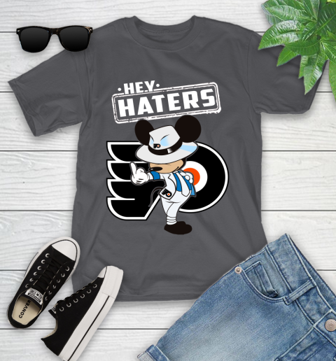 NHL Hey Haters Mickey Hockey Sports Philadelphia Flyers Youth T-Shirt 6