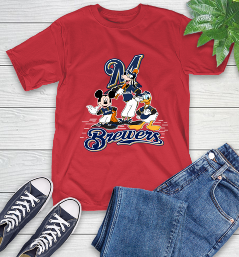 MLB Milwaukee Brewers Mickey Mouse Donald Duck Goofy Baseball T Shirt T-Shirt 11