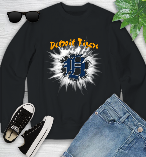 Detroit Tigers MLB Baseball Adoring Fan Rip Sports Youth Sweatshirt