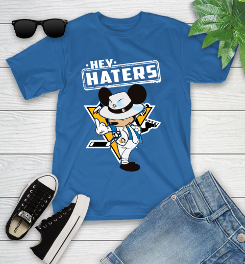 NHL Hey Haters Mickey Hockey Sports Pittsburgh Penguins Youth T-Shirt 12