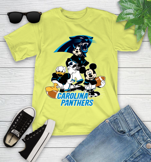 NFL Carolina Panthers Mickey Mouse Donald Duck Goofy Football Shirt Youth T-Shirt 10