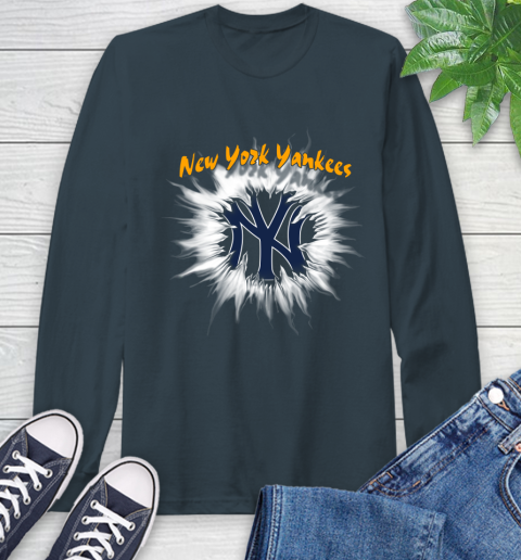 New York Yankees MLB Baseball Adoring Fan Rip Sports Long Sleeve T-Shirt 9
