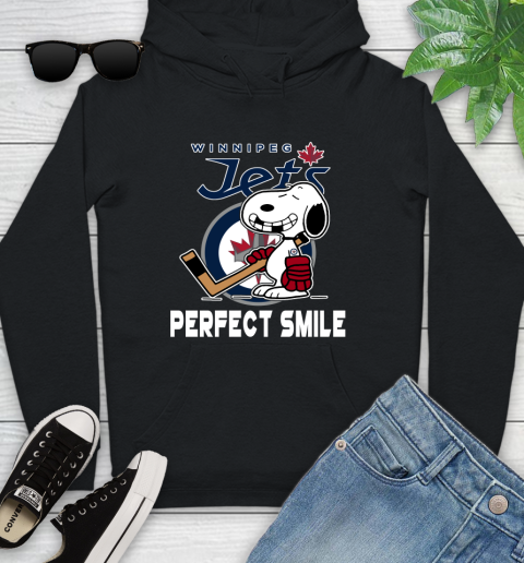NHL Winnipeg Jets Snoopy Perfect Smile The Peanuts Movie Hockey T Shirt Youth Hoodie