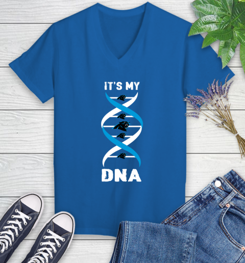 Carolina Panthers NFL Football It's My DNA Sports Women's V-Neck T-Shirt 10