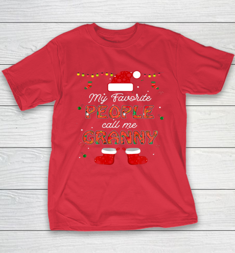 My Favorite People Call Me Granny Thanksgiving Christmas Youth T-Shirt 8