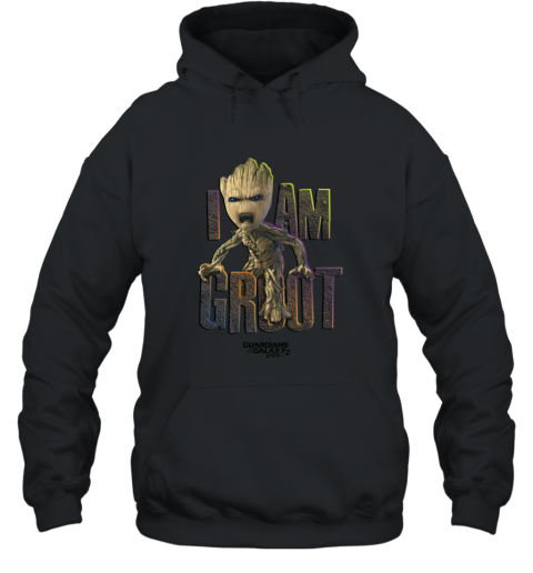 Marvel Guardians Vol2 I AM GROOT Cute Angry Graphic T Shirt Hooded