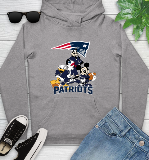 NFL New England Patriots Mickey Mouse Donald Duck Goofy Football Shirt Youth Hoodie 6
