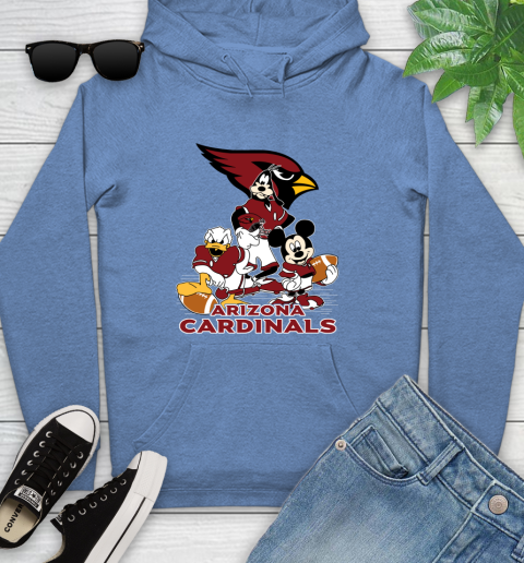NFL Arizona Cardinals Mickey Mouse Donald Duck Goofy Football Shirt Youth Hoodie 13