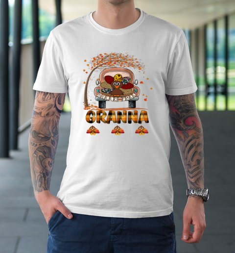 Hello Fall Thanksgiving Granna Gift Funny Turkey Truck T-Shirt