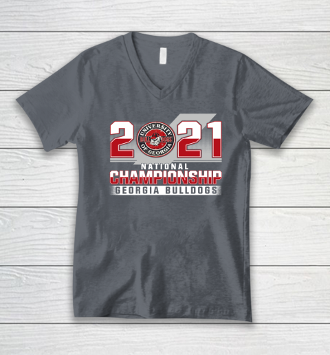 Georgia Bulldogs Championships 2021 V-Neck T-Shirt 9
