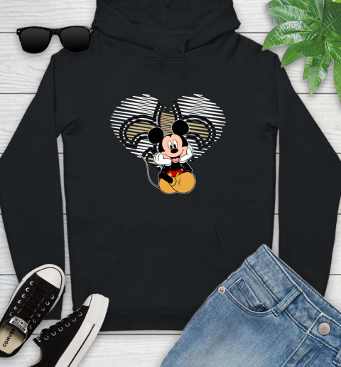 NFL New Orleans Saints The Heart Mickey Mouse Disney Football T Shirt_000 Youth Hoodie