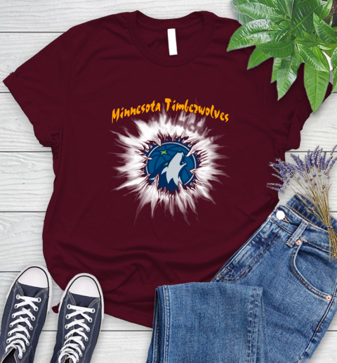 Minnesota Timberwolves NBA Basketball Rip Sports Women's T-Shirt 7