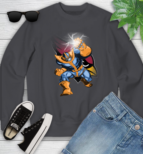 Arizona Cardinals NFL Football Thanos Avengers Infinity War Marvel Youth Sweatshirt 5