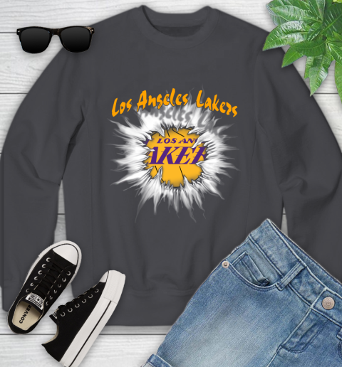 Los Angeles Lakers NBA Basketball Rip Sports Youth Sweatshirt 5