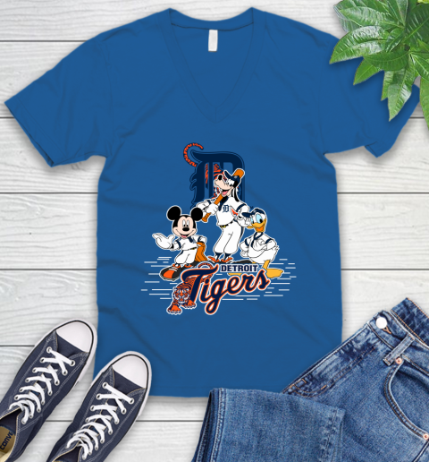 MLB Detroit Tigers Mickey Mouse Donald Duck Goofy Baseball T Shirt V-Neck T-Shirt 5