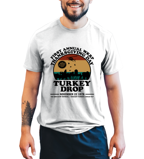 WKRP In Cincinnati Tshirt, First Annual WKRP Thanksgiving Day T Shirt, Turkey Drop T Shirt, Thanksgiving Gifts
