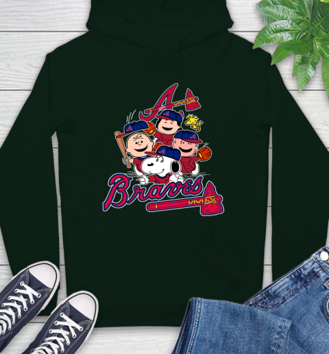 MLB Atlanta Braves Snoopy Charlie Brown Woodstock The Peanuts Movie Baseball T Shirt Hoodie 12