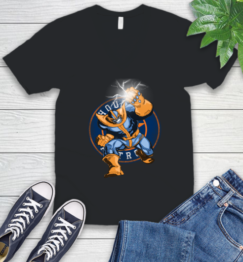 Houston Astros MLB Baseball Thanos Avengers Infinity War Marvel V-Neck T-Shirt