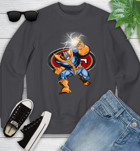 San Francisco 49ers NFL Football Thanos Avengers Infinity War Marvel Youth Sweatshirt 5