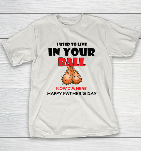 I Used To Live In Your Balls Funny Dad Father's Day Youth T-Shirt 9