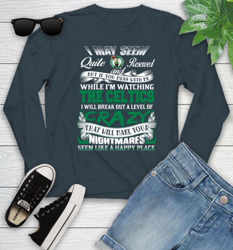 Boston Celtics NBA Basketball Don't Mess With Me While I'm Watching My Team Youth Long Sleeve 9