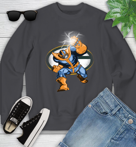 Green Bay Packers NFL Football Thanos Avengers Infinity War Marvel Youth Sweatshirt 5