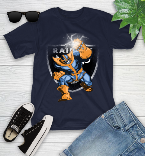Oakland Raiders NFL Football Thanos Avengers Infinity War Marvel Youth T-Shirt 2