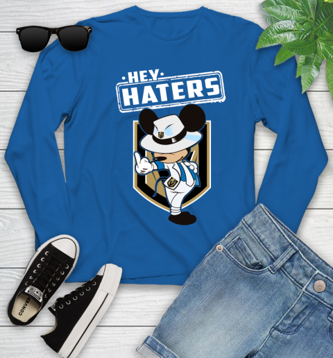 NHL Hey Haters Mickey Hockey Sports Vegas Golden Knights Youth Long Sleeve 10