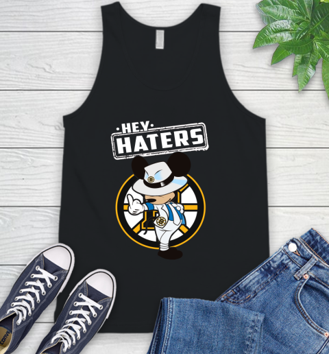 NHL Hey Haters Mickey Hockey Sports Boston Bruins Tank Top