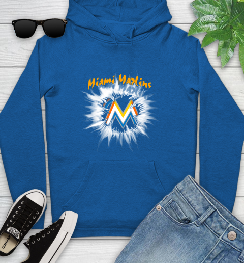 Miami Marlins MLB Baseball Adoring Fan Rip Sports Youth Hoodie 11