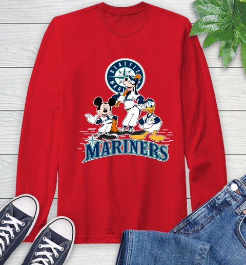 MLB Seattle Mariners Mickey Mouse Donald Duck Goofy Baseball T Shirt Long Sleeve T-Shirt 11