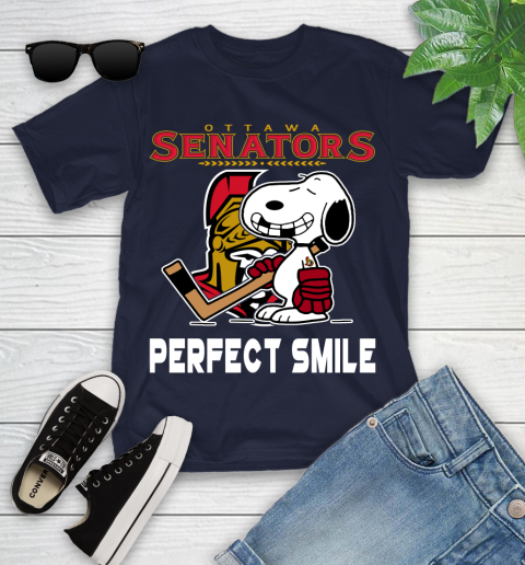 NHL New York Rangers Snoopy Perfect Smile The Peanuts Movie Hockey T Shirt Youth T-Shirt 2