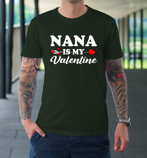 Funny Nana Is My Valentine Matching Family Heart Couples T-Shirt 3