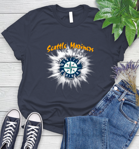 Seattle Mariners MLB Baseball Adoring Fan Rip Sports Women's T-Shirt 14