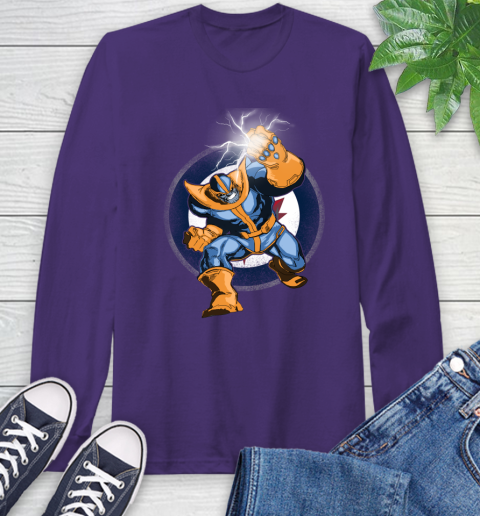 Winnipeg Jets NHL Hockey Thanos Avengers Infinity War Marvel Long Sleeve T-Shirt 5