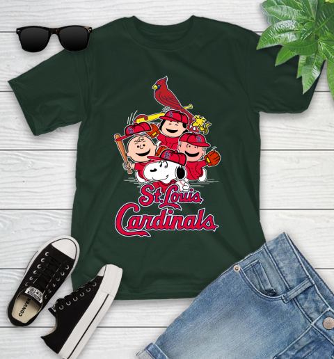 MLB St.Louis Cardinals Snoopy Charlie Brown Woodstock The Peanuts Movie Baseball T Shirt_000 Youth T-Shirt 5