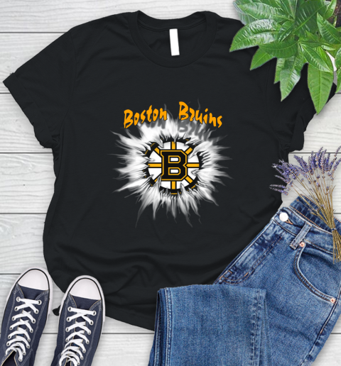 Boston Bruins NHL Hockey Adoring Fan Rip Sports Women's T-Shirt