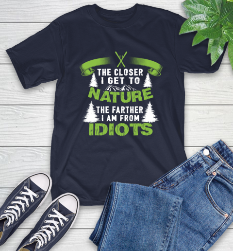 The Closer I Get To Nature The Farther I Am From Idiots Skiing T-Shirt 15