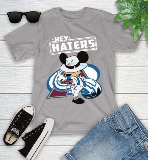 NHL Hey Haters Mickey Hockey Sports Colorado Avalanche Youth T-Shirt 4